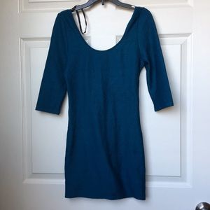 Aztec strappy blue body-con dress